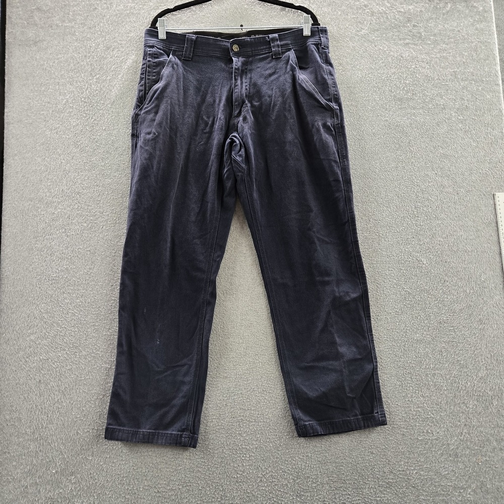 CAT Men Pants 34X30 Navy Blue Khakis Twill Workwear Button Zipper Logo 28" REA